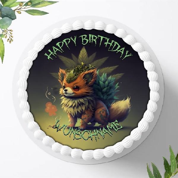 Preview: Pokemon Pikachu Tortenaufleger mit Wunschnamen Ø 20cm, 1073z